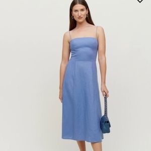 NWT Reformation Christen Linen Dress Dusk size 0